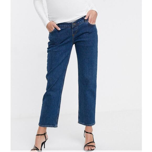 ASOS Maternity Blue Straight Leg Jeans Size 10 NWT - Picture 1 of 12